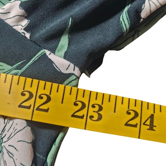 Jason Wu Women Floral LaceTrim Blouse XL Black Green Whimsygoth Boho Chic Light - Picture 6 of 10